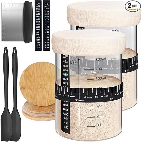 Kmise 2-Pack Sourdough Starter Jars with Accessories