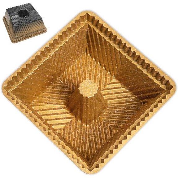 Square Fluted Tube Cake Pan 10-Cup Nonstick Bakeware