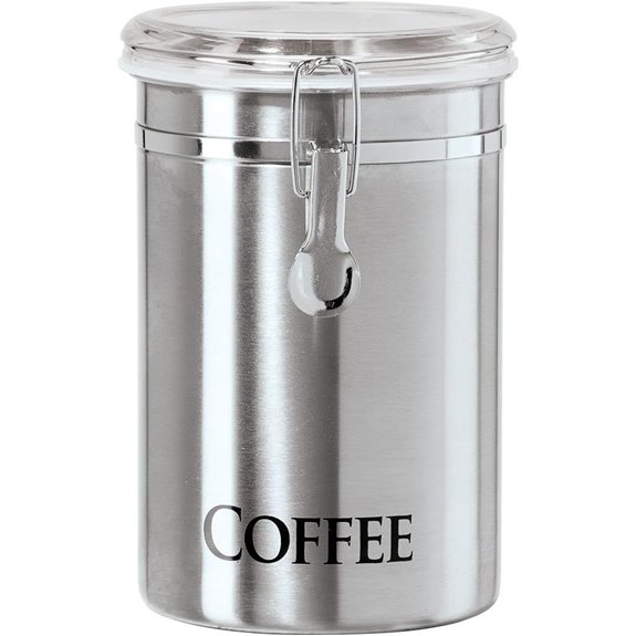 Oggi Stainless Steel Coffee Canister with Clamp Lid