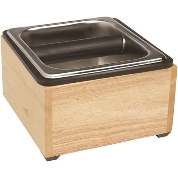 Rattleware Stainless Steel Knock Box with Maple HolDer