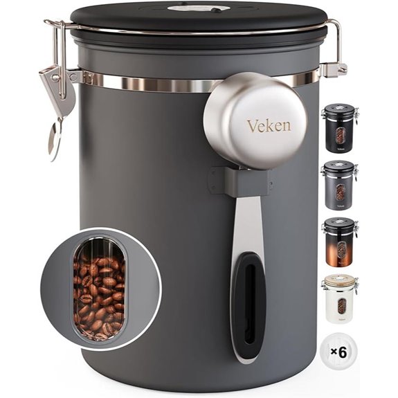Veken Airtight Stainless Steel Coffee Canister