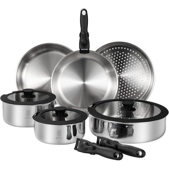 ROYDX 3-Ply Stainless Steel Cookware Set