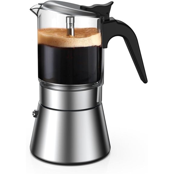 Moka Induction Espresso Maker 6-Cup Stainless Steel