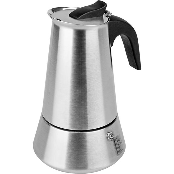 12-Cup Stainless Steel Espresso Maker for Stovetops