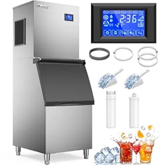 Coolski Commercial Ice Maker 450LBS/24H Stainless Steel