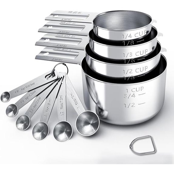 TILUCK Stainless Steel Measuring Cups & Spoons Set