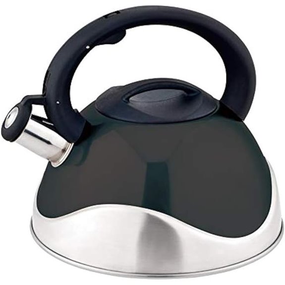 J&V TEXTILES Stainless Steel Whistling Tea Kettle 3-Quart (Black)*