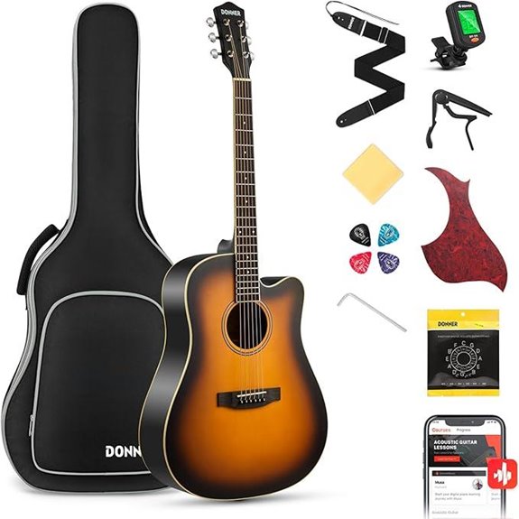 Donner Acoustic Guitar Bundle Kit (Sunburst 41)