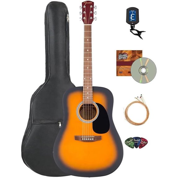 Fender Dreadnought Acoustic Guitar Sunburst Bundle