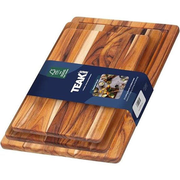 Teakhaus Teak Wood Cutting Board Set (3 Pieces)
