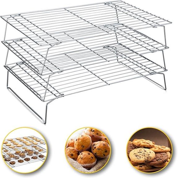 Stackable Stainless Steel Cooling Racks (3-Pack)