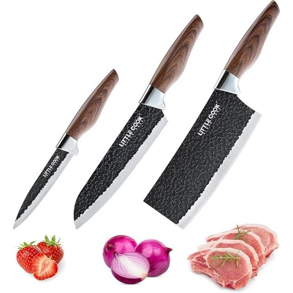 3-Piece Chef Knife Set with Ergonomic Handles