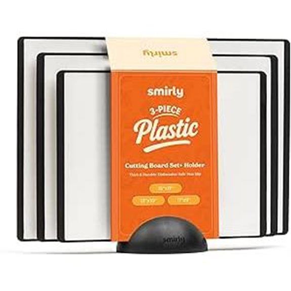 SMIRLY 3-Piece Non-Slip Plastic Cutting Boards Set