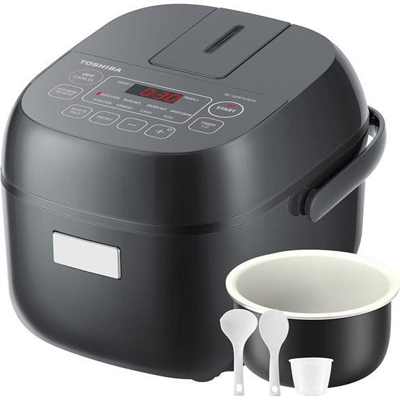 TOSHIBA 3-Cup Rice Cooker with LCD & 8 Functions