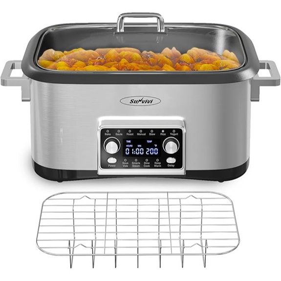 12-in-1 8 Qt Programmable Slow Cooker with Removable Pot