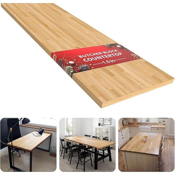 Unfinished Solid Wood Butcher Block Countertop (4ft x 25)