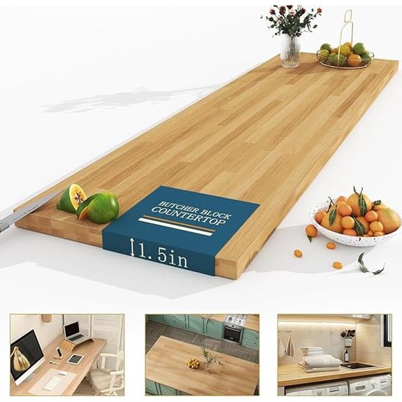 Unfinished Solid Birch Butcher Block Countertop 60x25