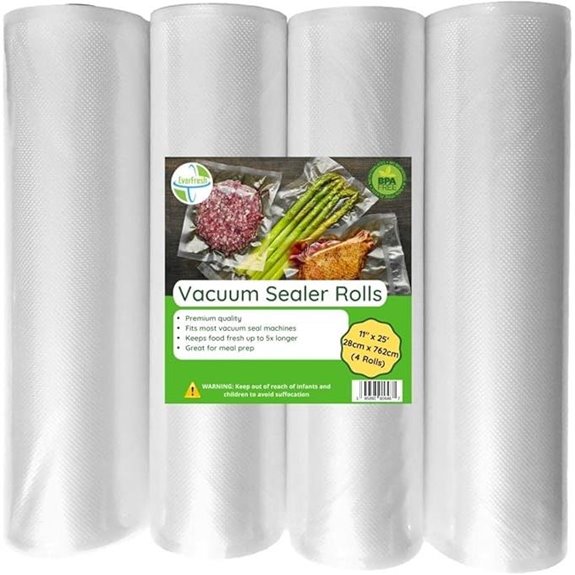 EverFresh 11x25 Vacuum Sealer Rolls (4 Pack)