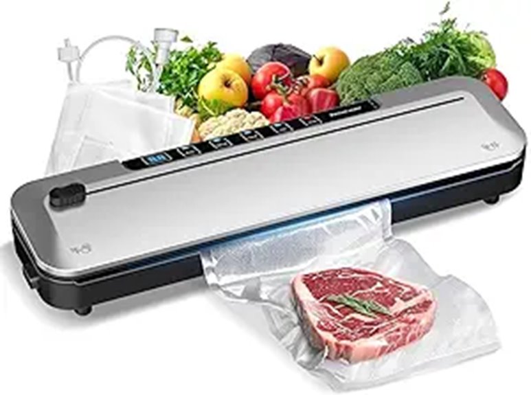 75KPa Food Vacuum Sealer with 6-in-1 Modes and Cutter