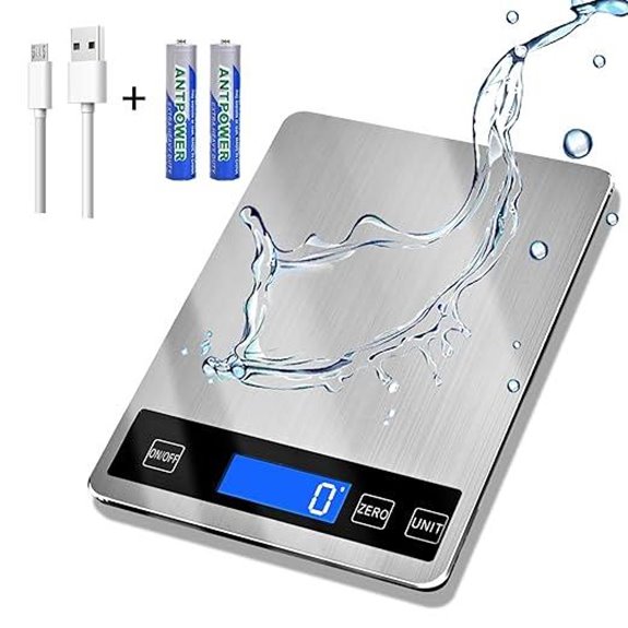 Digital Kitchen Food Scale with Waterproof Stainless Steel