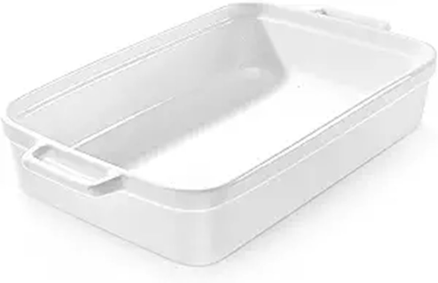 Large White Ceramic Baking Dish 5.5 Quart