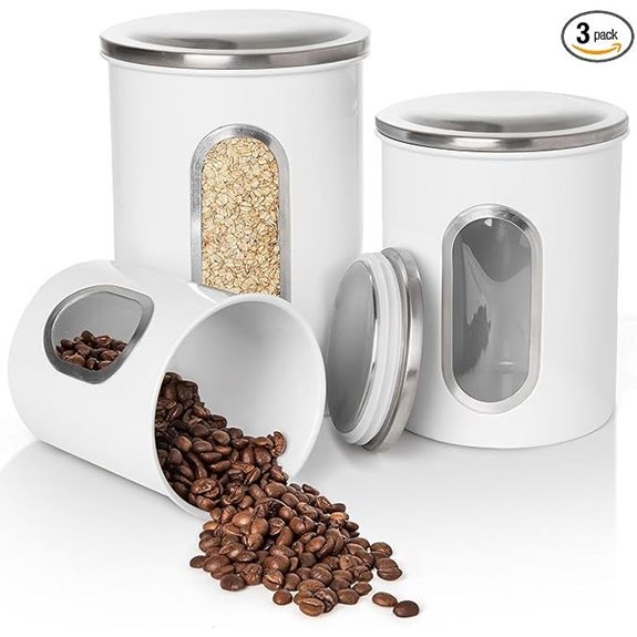 Mixpresso 3-Piece White Kitchen Canister Set
