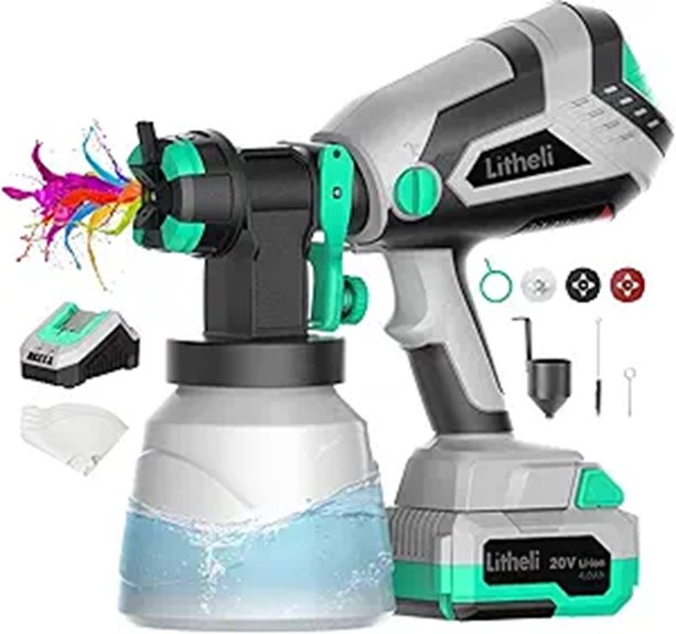 Litheli Cordless HVLP Paint Sprayer with Battery