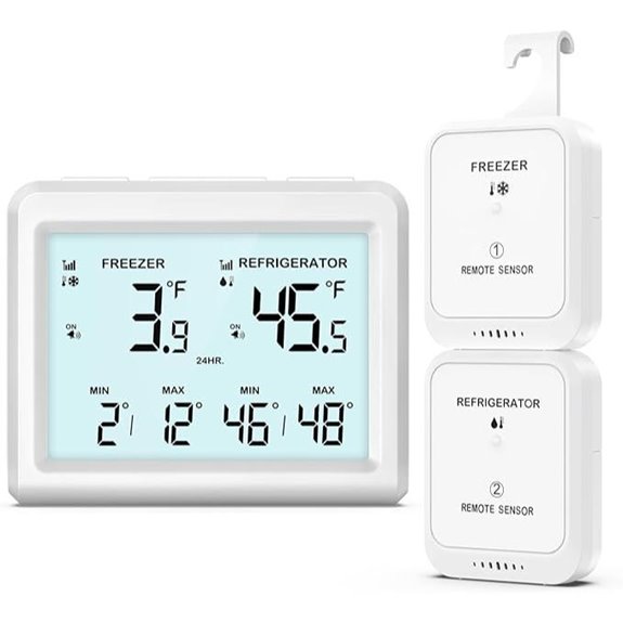ORIA Wireless Refrigerator Thermometer with 2 Sensors