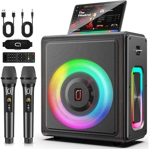Portable Bluetooth Karaoke Machine with Microphones