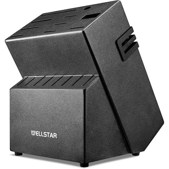 WELLSTAR 18-Slot Wooden Knife Block with Sharpener