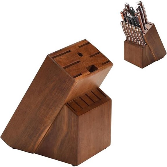 Wood Kitchen Knife Block with 14 Slots