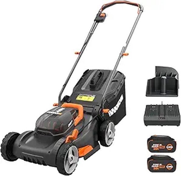 WORX 40V 17 Cordless Lawn Mower with Batteries