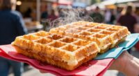 maintain crispy waffle presentation