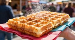 maintain crispy waffle presentation