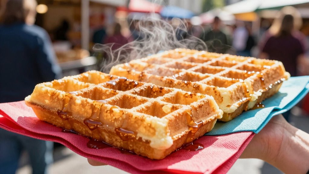 maintain crispy waffle presentation