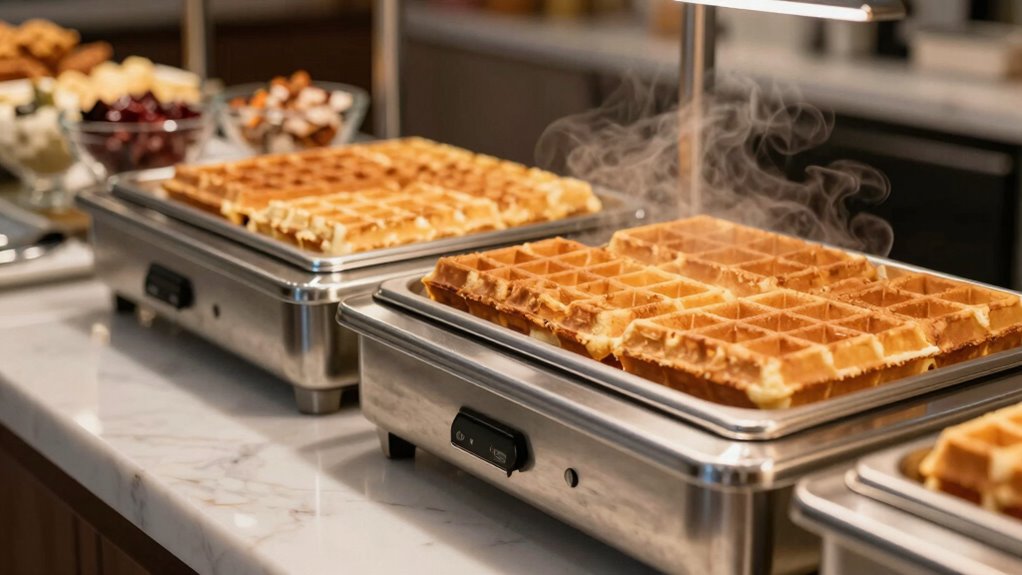 organized crispy waffle station