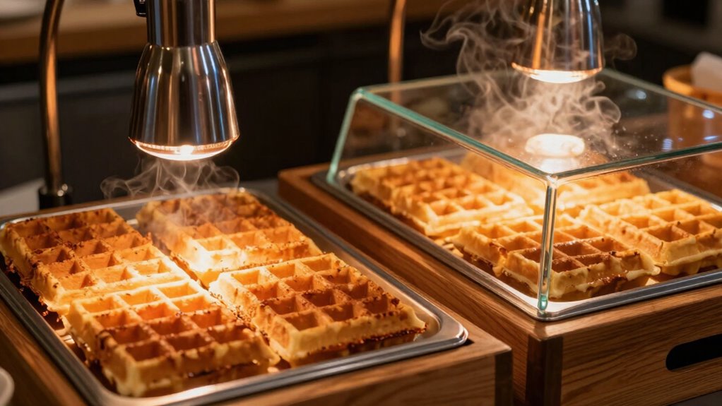 waffle crispness heat lamp