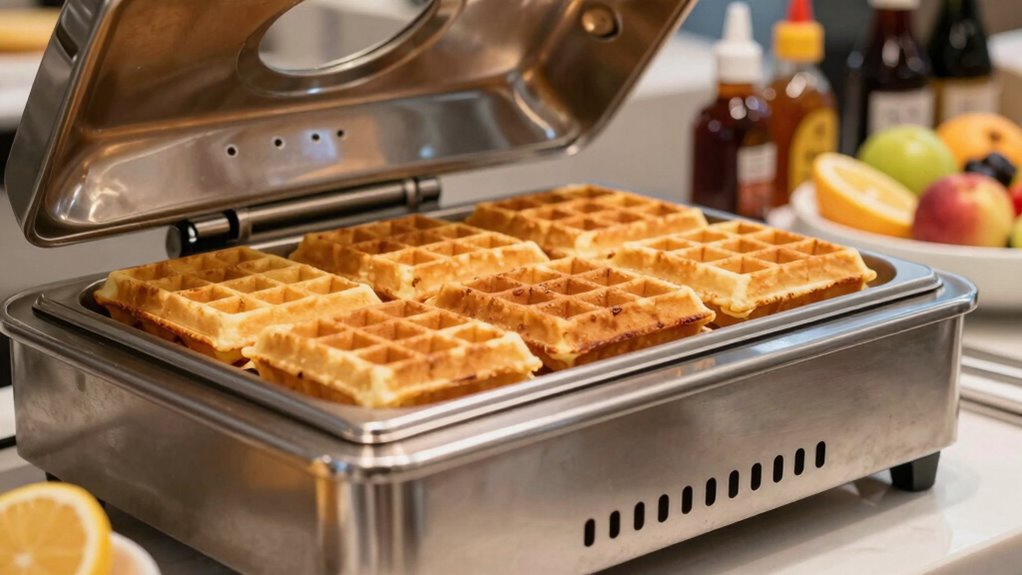 warm waffles stay crispy