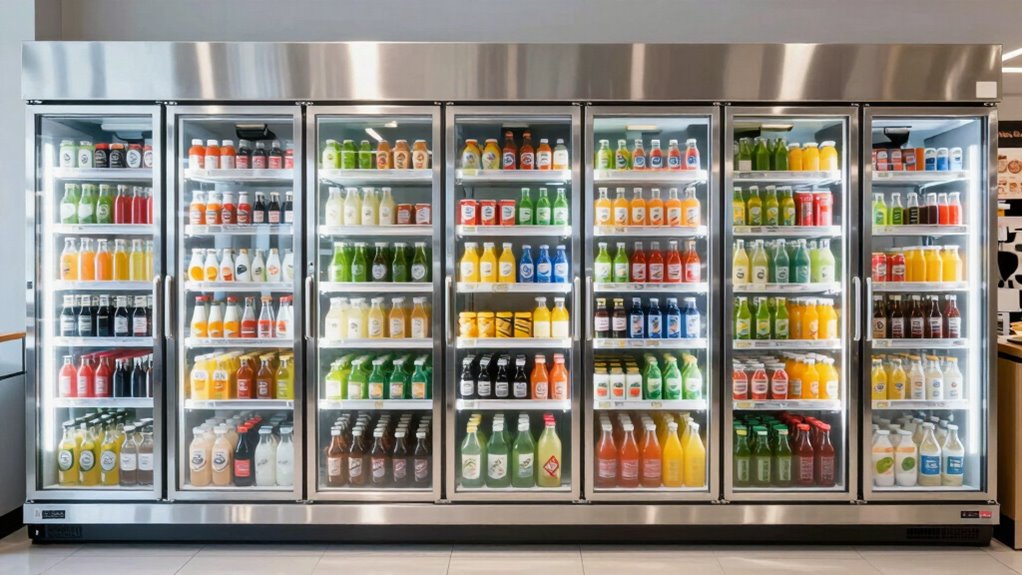 top glass door refrigerators