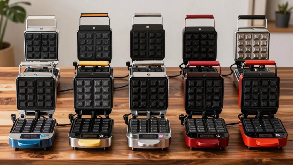 top square belgian waffle makers