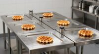 top stainless steel waffle prep tables