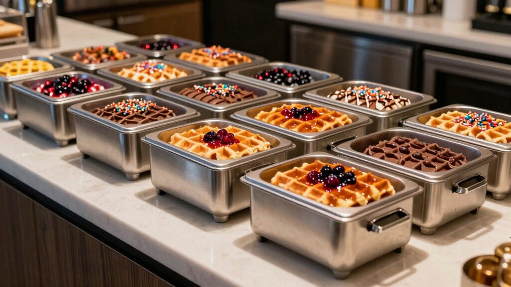 top waffle topping warmers