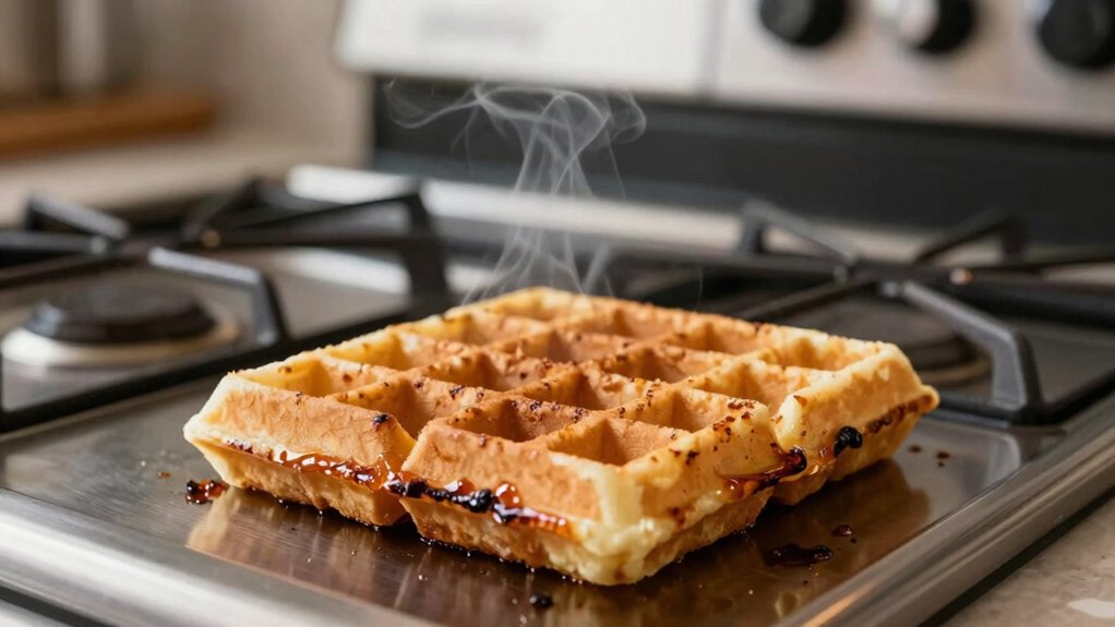 burnt smell waffles appear fine