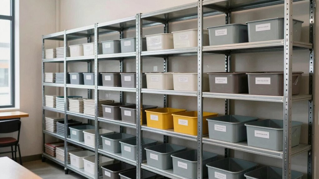 durable hygienic shelving organization