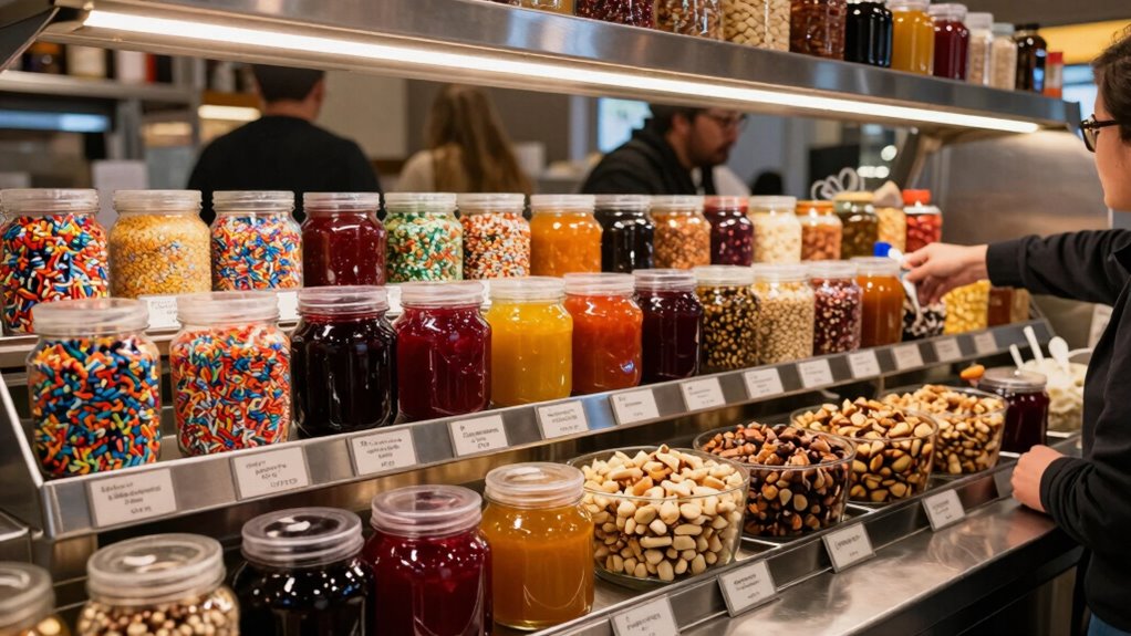 efficient organized topping station