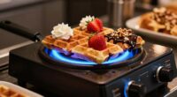 efficient waffle topping heating