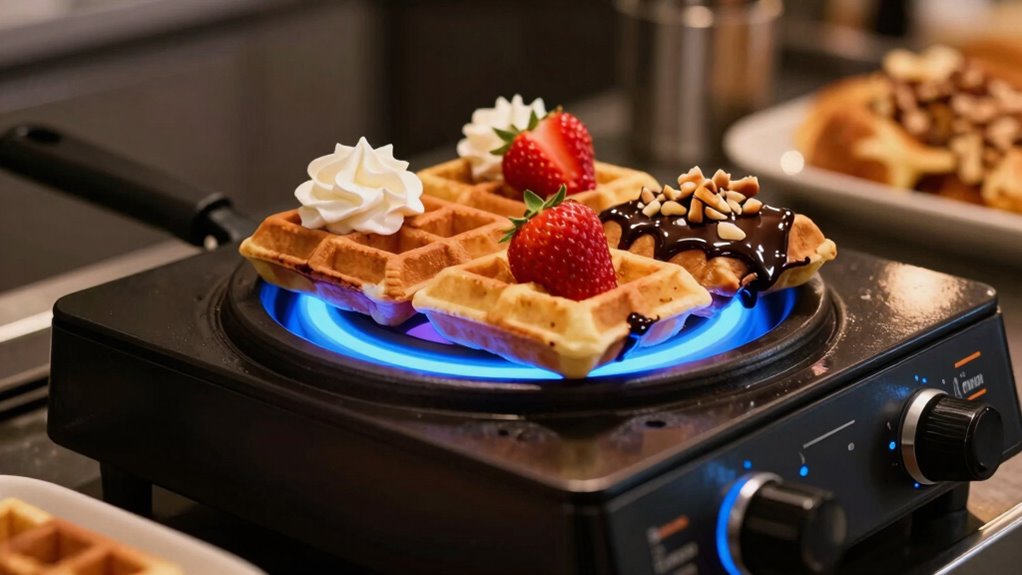 efficient waffle topping heating