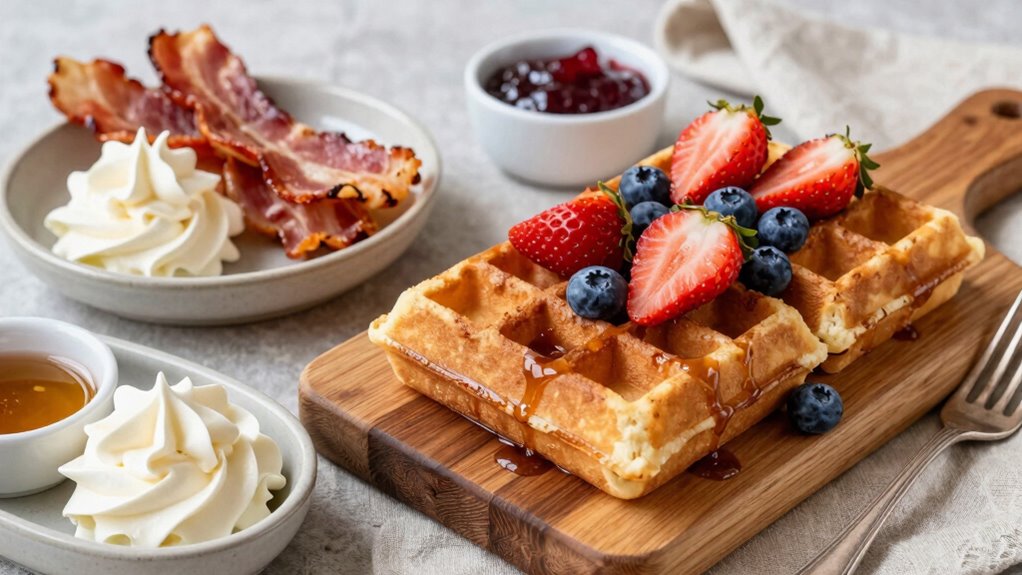 elegant rustic waffle serving options