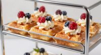elegant waffle dessert display