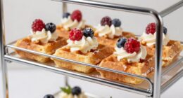 elegant waffle dessert display